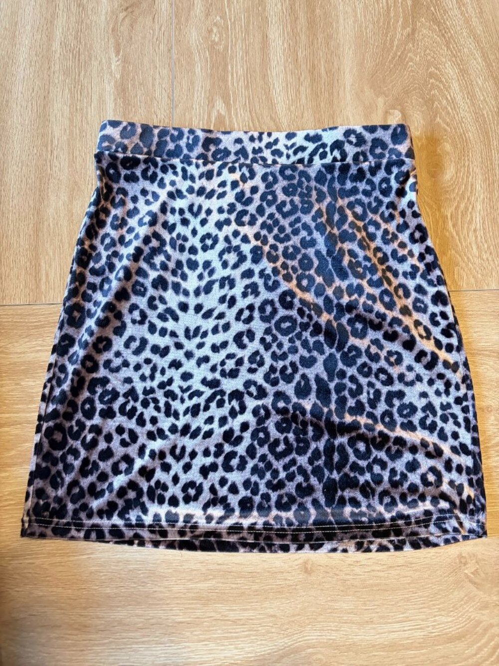 Windsor Leopard Print Velvet Mini Skirt Y2K - Size L